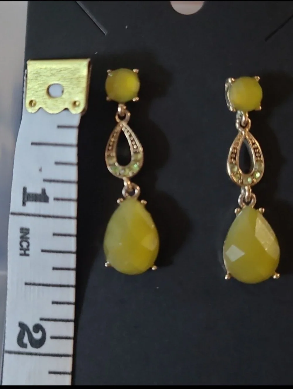 Liz Claiborne Yellow Teardrop Dangle Earrings - Women Jewelry